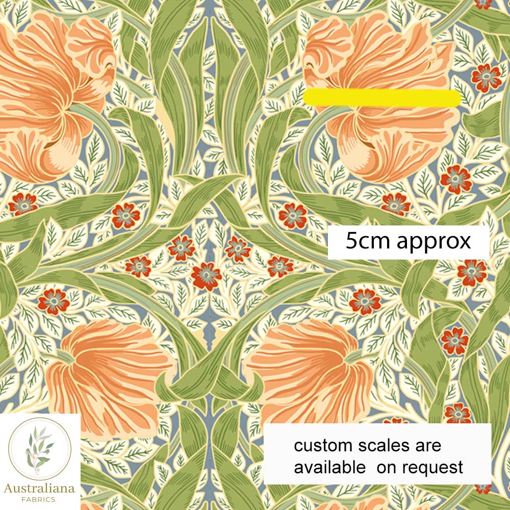 Amanda Joy Fabrics Fabric 1 metre / 100% Linen medium / medium William Morris Pimpernel Tea Party
