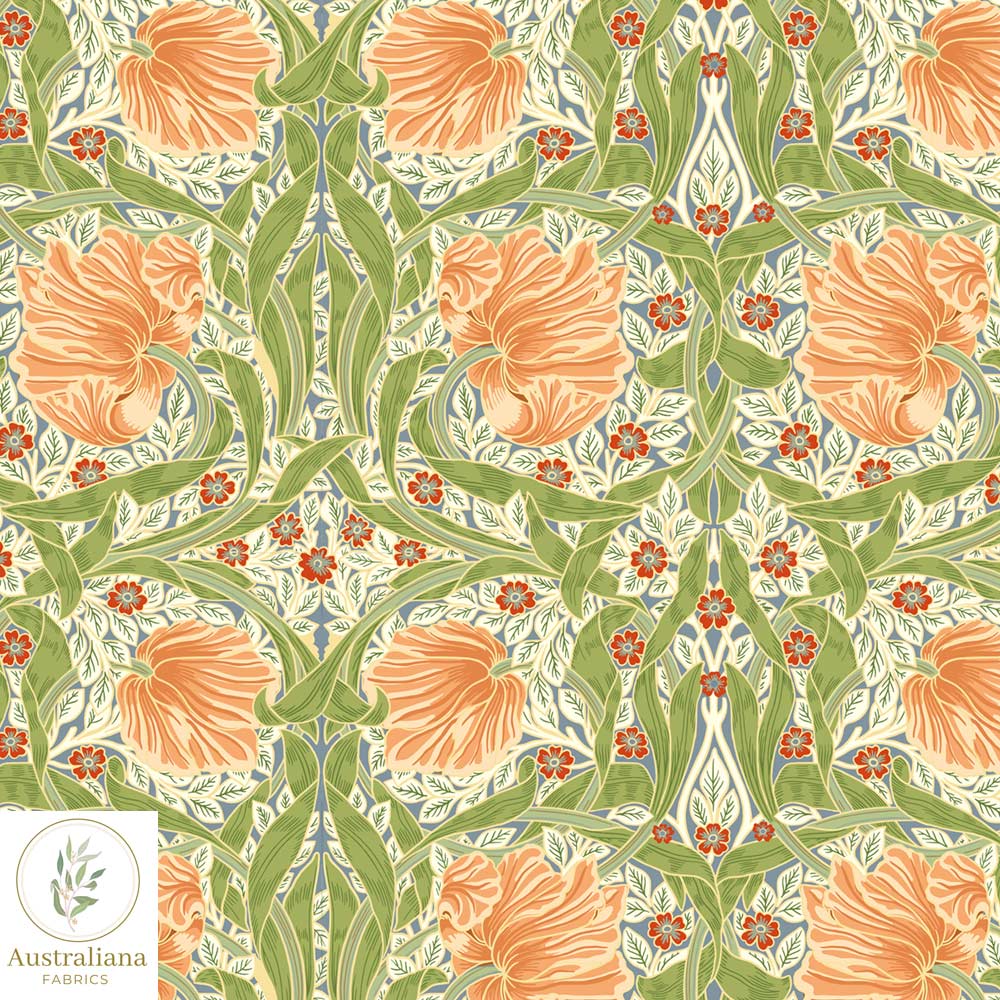 Amanda Joy Fabrics Fabric 1 metre / Cotton Sateen / medium William Morris Pimpernel Tea Party