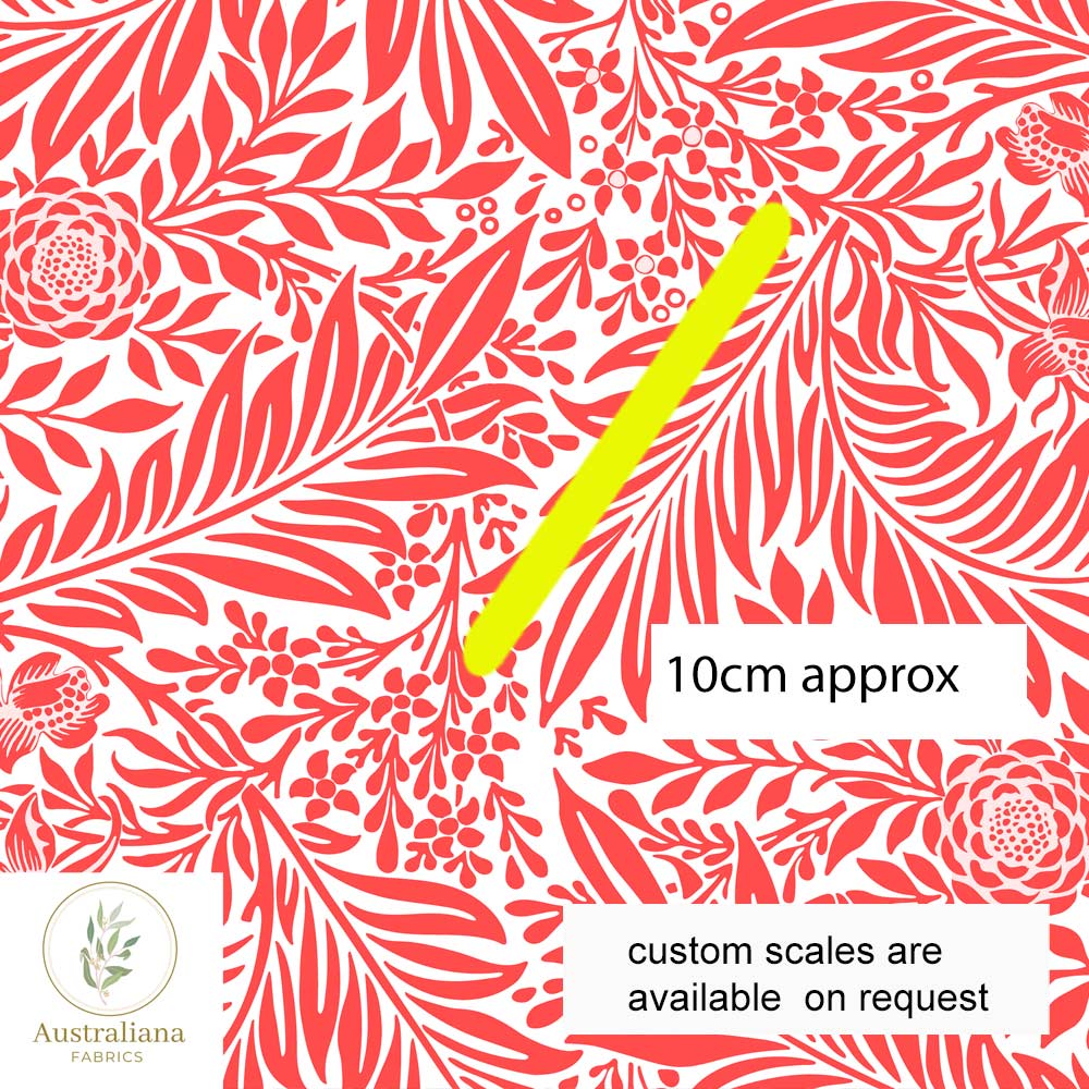 Amanda Joy Fabrics Fabric 1 metre / Premium Woven Cotton / Large William Morris Larkspur Red