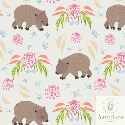 Amanda Joy Fabrics Fabric 1 Metre / Premium woven cotton sateen 150gsm Wombat Waltz Fabric