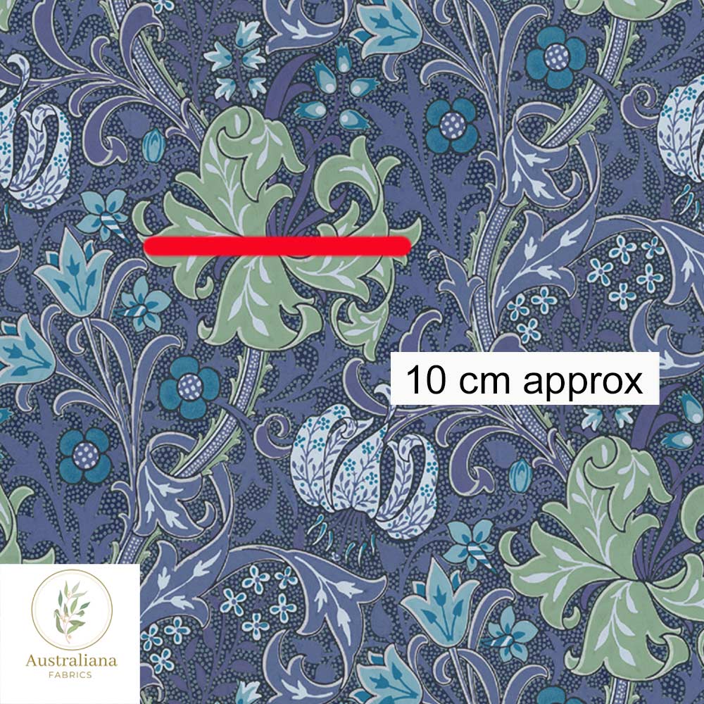 Amanda Joy Fabrics Fabric Golden Lily Blue & Green