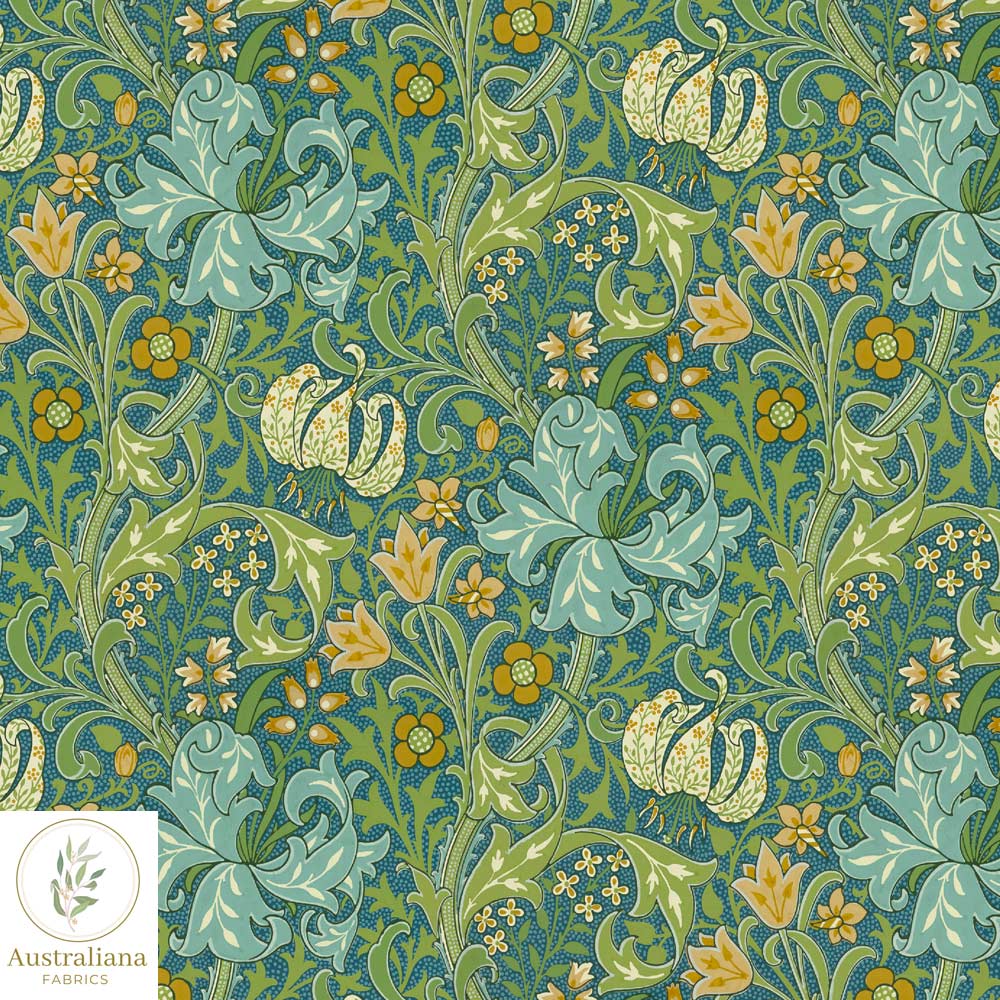 Amanda Joy Fabrics Fabric Golden Lily Green