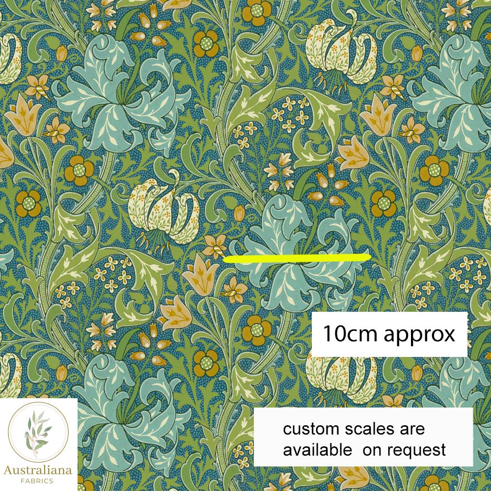Amanda Joy Fabrics Fabric Golden Lily Green