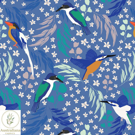 Amanda Joy Fabrics Fabric Kingfisher Dance Fabric Blue