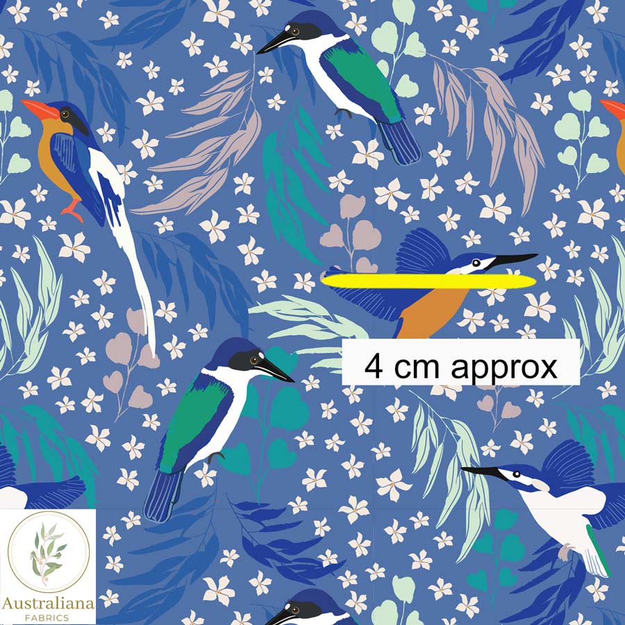 Amanda Joy Fabrics Fabric Kingfisher Dance Fabric Blue
