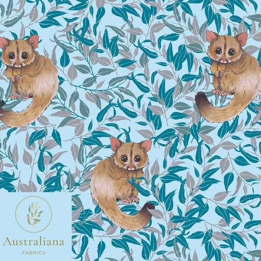 Amanda Joy Fabrics Fabric Premium Quality Woven Cotton Sateen 150gsm / 1 Metre Possum Magic Blue