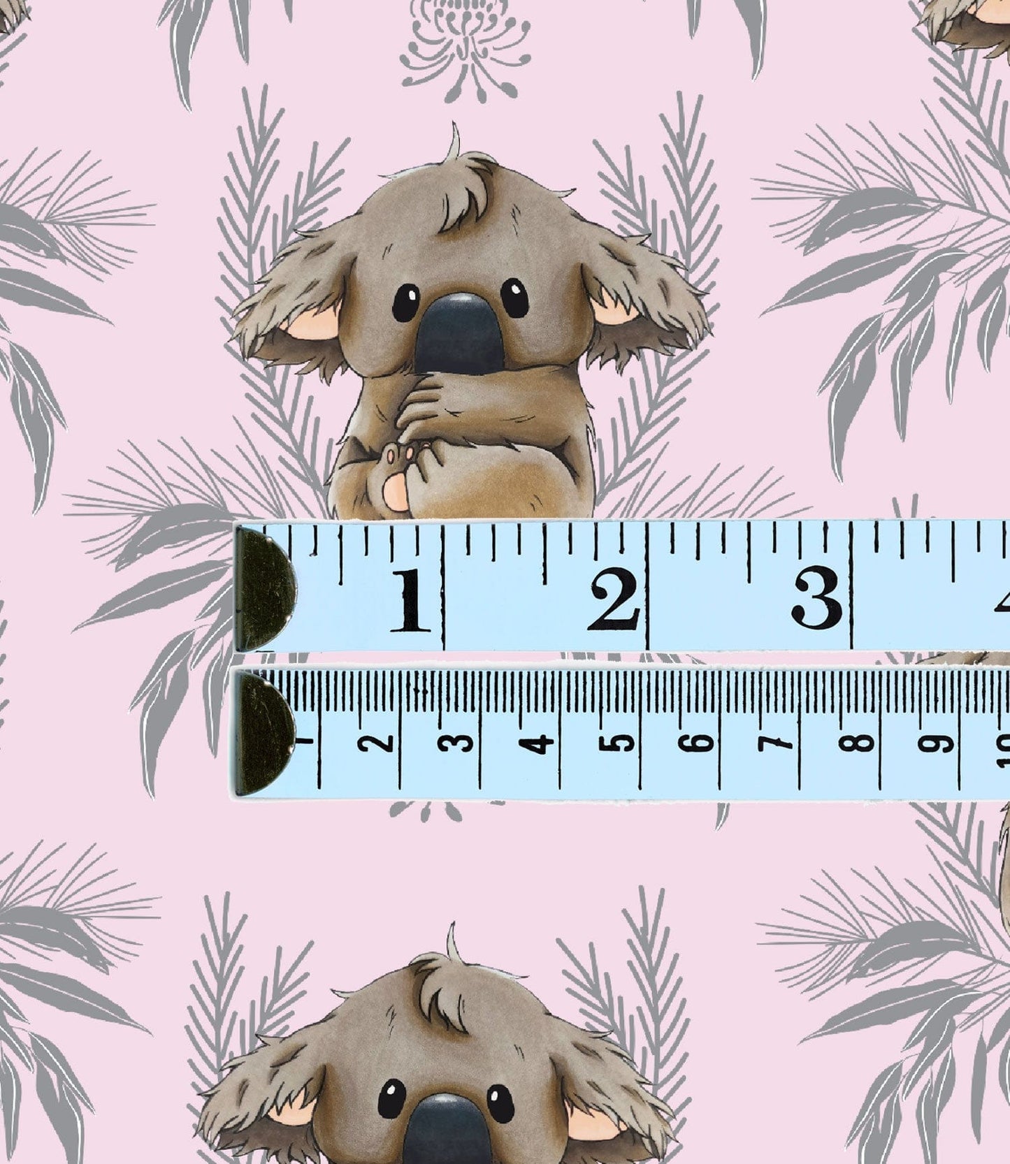 Amanda Joy Fabrics Fabric Roll 1 metre / Cotton Sateen Baby Koala Fabric - Pink