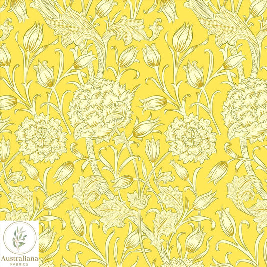 Amanda Joy Fabrics Fabric William Morris Tulips Yellow Drapery