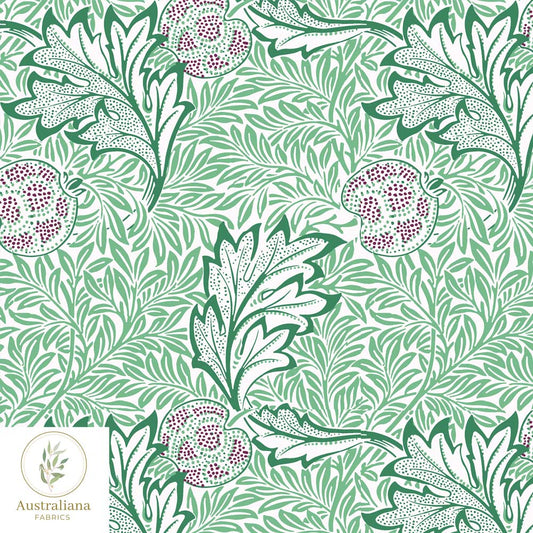 Amanda Joy Fabrics Fabric William Morris Apple Fabric Green