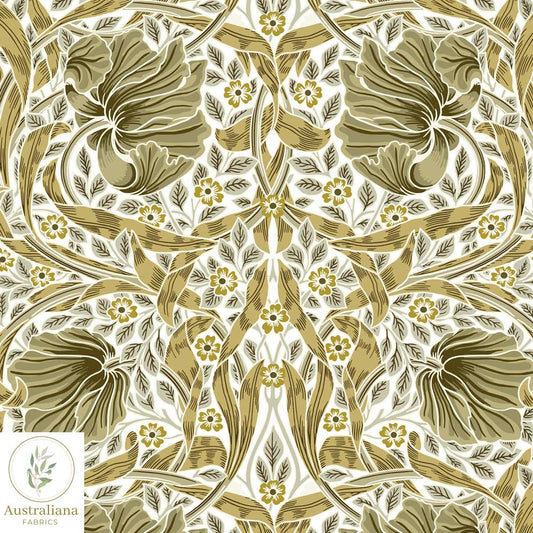 Amanda Joy Fabrics Fabric William Morris Pimpernel Cream & Gold